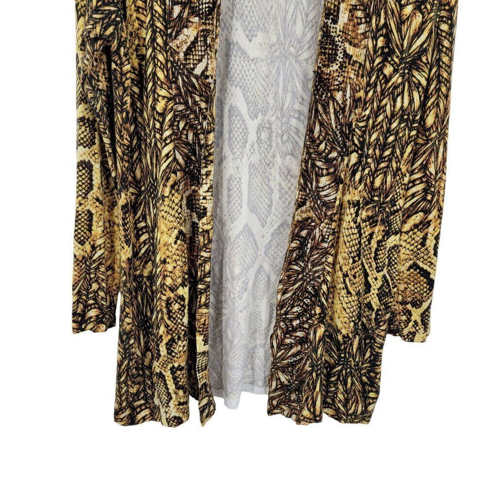 Vintage Alberto Makali Artsy Snake Open Cardigan L Golden Duster Sweater Beaded - Picture 5 of 11